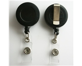 10 Retractable Reel ID Badge Key Card Name Tag Holders with Belt Clip - Choose 1 of 10 Colors (Black)