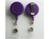 10 Retractable Reel ID Badge Key Card Name Tag Holders with Belt Clip - Choose 1 of 10 Colors (Purple)