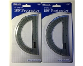 2 in Lot Bazic 6" 180 Degree Protractor with Beveled Edges N...