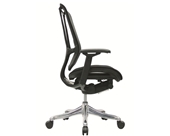 Nefil 4100FMBLK Office Chair in Black Mesh Back and Black Fabric Seat with Black Frame