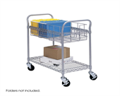 Part No. 5235GR Safco Wire Mail Cart, 26.75 Inches Width x 3...