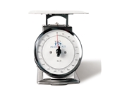  Spring Scale SS Body, Rotating Dial, Dashpot10-lb Spring Scale, Stainless Steel, 8" SS Platter