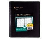 AT-A-GLANCE Plus Monthly Planner, 6 x 9 Inches, Black, 2012 (70-120P-05)