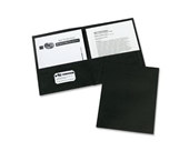 Avery Two-Pocket Portfolios, Embossed Paper, 30-Sheet Capacity, Black, Box of 25 (47988)