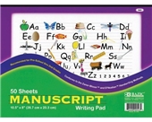 Bazic Manuscript Writing Pad, 10.5 x 8 Inches, 50 Sheets (Case of 48)