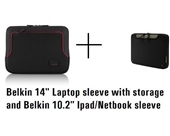Belkin Netbook/Ipad and 14" Laptop bag Combo pack, TWO CASES