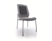 Bodyflex BFSG-GRY Side Chair with Silver Frame and Grey Fabric