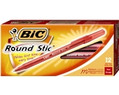 BIC Round Stic Ball Pen Red 12 Pens (GSM11)