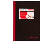 Black n' Red Hardcover Executive Notebook, 11.75 x 8.25 Inches, Black, 192 pages (D66174)