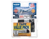 Brother 1/2" Laminated Black on Clear Tape (2 Pack of TZ131)...