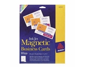 Business Cards, Magnetic for Inkjet Printers, 2"x3-1/2", White, 30/Pack AVE8374