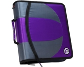 Case-it 2-in-1 Zipper D-Ring Dual Binder, 2 Sets of 1.5-Inch Rings with Pencil Pouch, Purple, DUAL-101