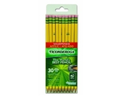 Dixon Ticonderoga Pre-Sharpened Yellow No. 2 Pencils with Microban, 30 Pencils with Erasers (13830)