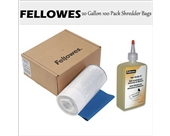 Fellowes Shredders Accessories Bundle - 36053 20-Gallon 100 Pack Bags + 35250 12oz. Oil