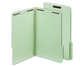 Globe-Weis Pressboard Folders with Fasteners, 1-Inch Expansion, 2-Inch Fasteners, 1/3 Cut Tabs, Legal Size, Green, 25-Count (29931)