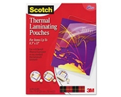 Letter size thermal laminating pouches 3 mil 11 1/2 x 9 50/pack