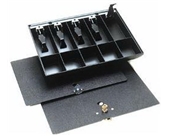 MMF Industries 225286104 Duralite, Cash Tray Only, 5-Currency, 5-Coin Compartments, 14-3/8W x 2-1/4H x 11-1/2 D Inch, Black