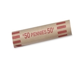 MMF Industries Preformed Coin Wrappers, Pennies, Tubular, 10...