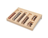 One-Piece Plastic Countex II Coin Tray w/6 Compartments, Sand