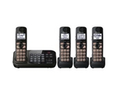 Panasonic KX-TG4744B DECT 6.0 Cordless Phone with Answering System, Black, 4 Handsets