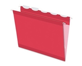 Pendaflex 42623 Ready Tab Colored Reinforced Hanging Letter Folders, 1/5 Cut, Red, 25/box