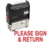 PLEASE SIGN & RETURN Self Inking Rubber Stamp - Red Ink (42A1539WEB-R)