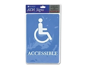 Quartet ADA Accessible Sign, 6 x 9 Inches, Blue (01409)