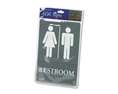Quartet ADA Approved Restroom Sign, Tactile Graphics, Molded...