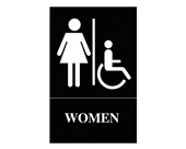 Quartet ADA Approved Women's Restroom Sign, Wheelchair Acces...