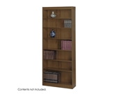 Safco 7-Shelf Reinforced Square-Edge Veneer Bookcase, Walnut [Kitchen]