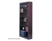 Safco 7-Shelf Square-Edge Veneer Bookcase, Mahogany [Kitchen]