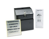 Safco Steel 7 x 6 x 8 1/2 Inch Suggestion/Key Drop Box with Locking Top (4232BL)