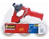 Scotch Heavy Duty Shipping Packaging Tape, 1.88 Inches x 54.6 Yards, 3 Rolls of Tape with Free SB-200 Dispenser (3850-3-FPD)