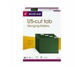 Smead Flex-i-Vision Hanging File Folders, Letter Size, 1/5 Cut Tab, Green, 25 per Box (64055)