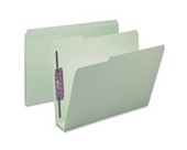Smead Pressboard Fastener Folder, Letter, 1/3 Cut Tab, Grey/Green, 25 per Box (14944)