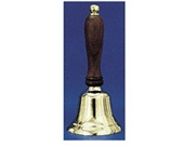 Solid Brass Hand Bell, 10" High, Natural Wood Handle; no. AU...