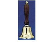 Solid Brass Hand Bell, 6-1/2" High, Natural Wood Handle; no. AU-48101