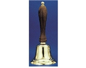 Solid Brass Hand Bell, 8-1/2" High, Natural Wood Handle; no....
