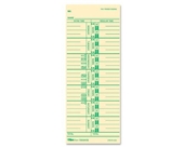 TOPS Time Cards, 3.5 x 9 Inch, Green Ink Front, Weekly Format, 100-Pack, Manila (12593)