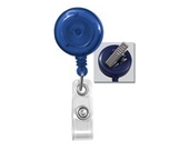 Translucent Blue Badge Reel w/ Clear Vinyl Strap & Swivel Spring Clip. 2120-7622