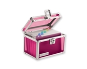 Vaultz Acrylic Index Card Box, 4x6, Acrylic Pink - Pink Acry...