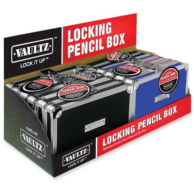 Vaultz Locking Supplies & Pencil Box with Key Lock 5x 2.5"x 8.5" 