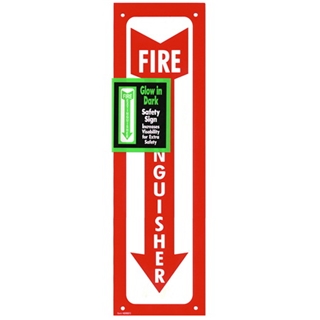 Garvey Printed Plastic Sign 098063 Fire Extinguisher Glow In the Dark