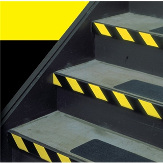 1" x 36 yds. Black/Yellow Striped Vinyl Safety Tape (48 Per Case)