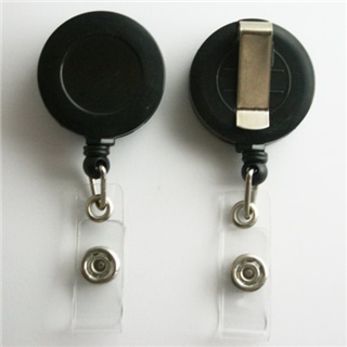 10 Retractable Reel ID Badge Key Card Name Tag Holders with Belt Clip - Choose 1 of 10 Colors (Black)