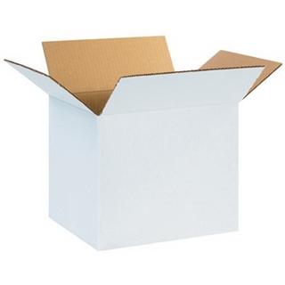 12" x 10" x 10" White Corrugated Boxes (Bundle of 25)
