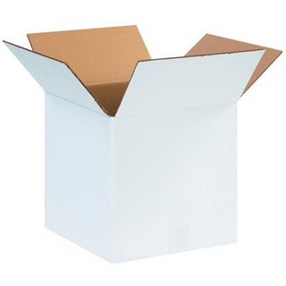 12" x 12" x 12" White Corrugated Boxes (Bundle of 25)