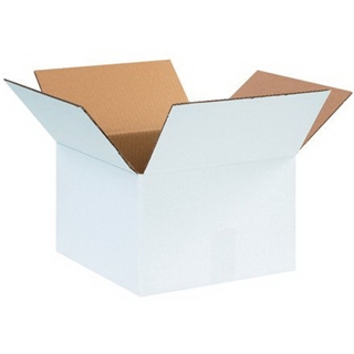 12" x 12" x 8" White Corrugated Boxes (Bundle of 25)