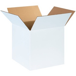 14" x 14" x 14" White Corrugated Boxes (Bundle of 25)