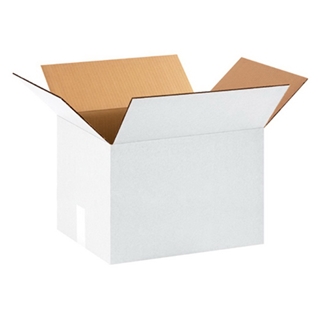 15" x 12" x 10" White Corrugated Boxes (Bundle of 25)
